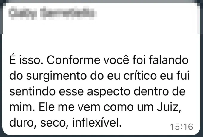 Depoimento de participante da Oficina do Eu Crítico