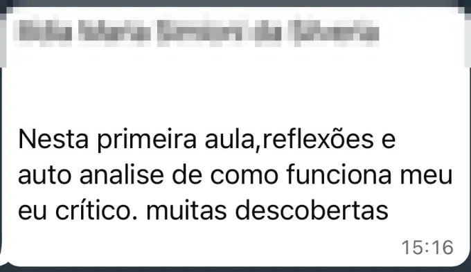 Depoimento de participante da Oficina do Eu Crítico